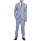 Jf J.ferrar Blue Slub Slim Fit Stretch Suit Jacket