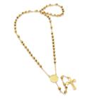 Steeltime Mens 18k Gold Over Stainless Steel Rosary Necklaces