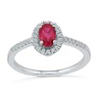 Womens 1/6 Ct. T.w. Red Ruby Sterling Silver Cocktail Ring