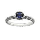 Personally Stackable Square Lab-created Sapphire Ring