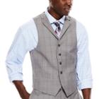 Collection By Michael Strahan Light-gray Plaid Suit Vest - Classic Fit