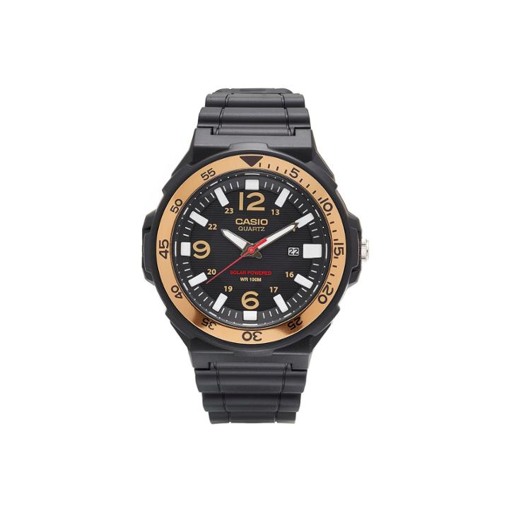 Casio G-shock Mens Black And Gold Three Hand Solar Strap Watch Mrws310h-9bv