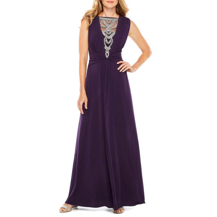 Melrose Sleeveless Embellished Evening Gown