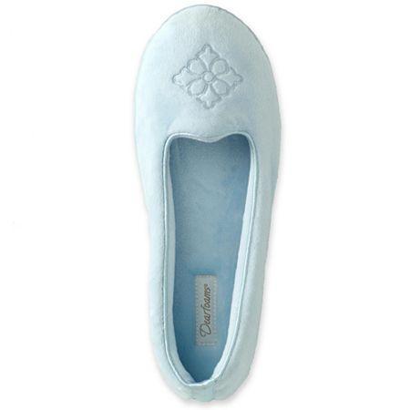 Dearfoams Embroidered Velour Slippers
