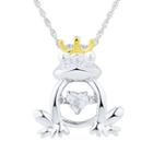 Love In Motion Diamond Accent Sterling Silver Frog Pendant Necklace