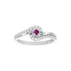 Lumastar Genuine Ruby And Diamond-accent 10k White Gold Promise Ring