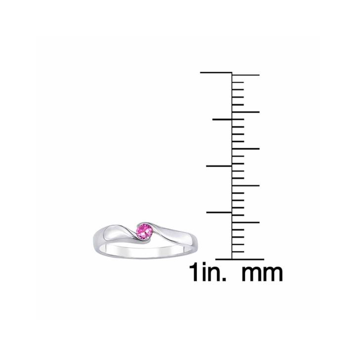 Lab-created Pink Sapphire Sterling Silver Ring