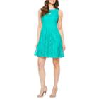 Sleeveless Keyhole Lace Fit And Flare