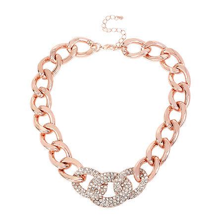 Worthington Crystal Rose-tone Link Necklace