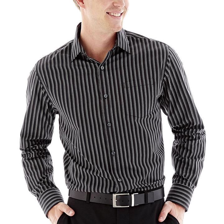 Claiborne Long-sleeve Easy-care Striped Woven Shirt