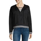 Project Runway Lace Up Hooded Sweatshirt