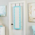 Weathered Turquoise Mirrored Jewelry Armoire With Led Lights
