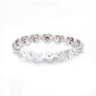 The Skinny Pure Silver-plated Crystal Heart Eternity Band Ring