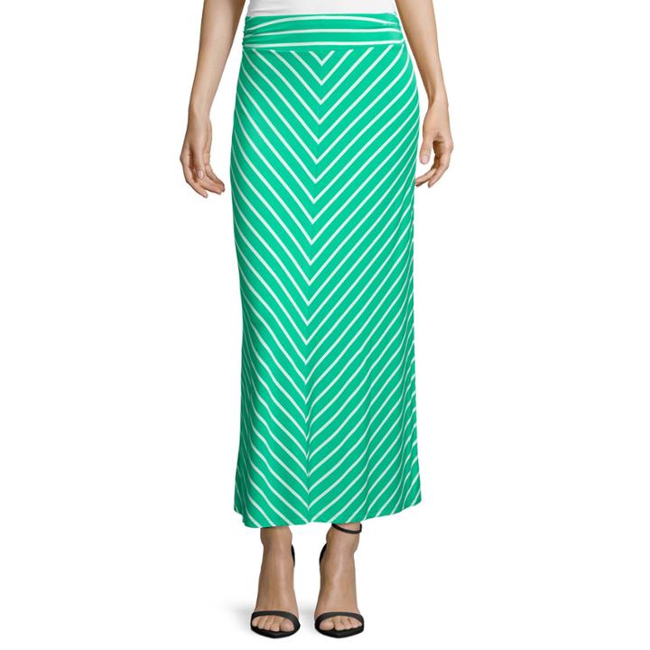 Liz Claiborne Mitered Stripe Maxi Skirt - Petite
