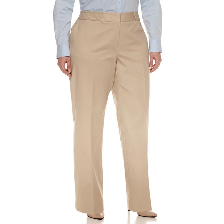 Liz Claiborne Double Cotton Sophie Suiting Pant- Plus
