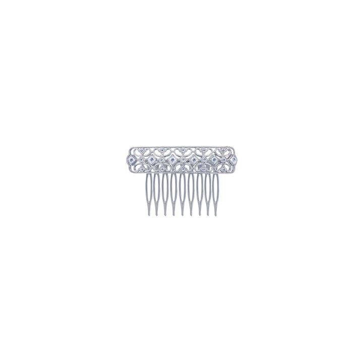 Diamonart Sterling Silver Cubic Zirconia Princess Hair Comb