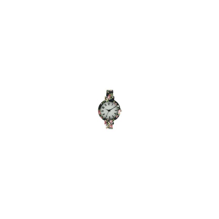 Olivia Pratt Floral Womens Black Smart Watch-h10053black