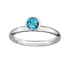 Personally Stackable Genuine Blue Topaz Sterling Silver Stackable Ring