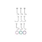 Stainless Steel 316l 12-pc 20 Ga. Crystal Nose Screws And Captive Hoop Nose Set