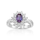 Womens Blue Alexandrite Sterling Silver Cocktail Ring