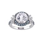 1/8 Ct. T.w. Diamond And Multi-gemstone Halo Ring