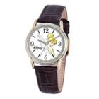 Disney Cardiff Womens Tinker Bell Brown Leather Watch