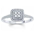 Womens 1/3 Ct. T.w. Genuine Round White Diamond 10k Gold Engagement Ring