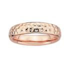 Personally Stackable 18k Rose Gold Over Sterling Silver Pebbled Ring