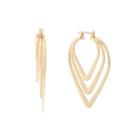 Liz Claiborne Gold-tone Triple Pointed Hoop Earrings