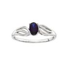 Womens Lab Created Blue Sapphire Sterling Silver Solitaire Ring
