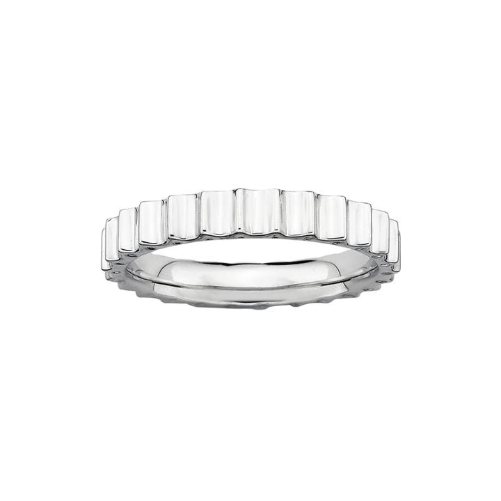 Personally Stackable Sterling Silver Ridged Ring