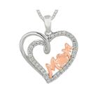 1/5 Ct. T.w. Diamond 10k Rose Gold Over Silver Mom Heart Pendant Necklace