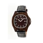Earth Wood Sherwood Dark Brown Leather-band Watch With Date Ethew2702