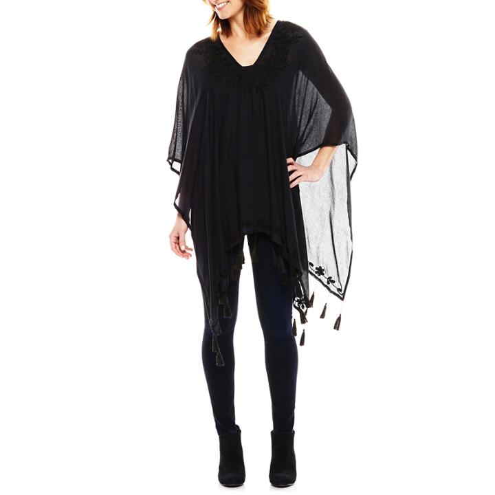 Big Buddha Embroidered Poncho Wrap