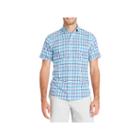 Izod Dockside Chambray Short Sleeve Plaid Button-front Shirt