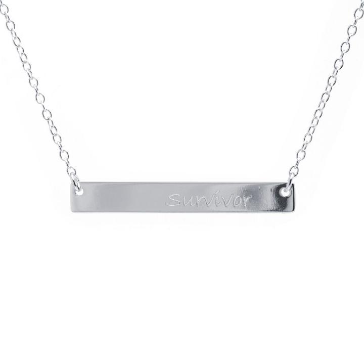 Silver Treasures Womens Survivor Pendant Necklace