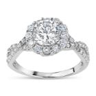 Diamonart Womens 3 1/2 Ct. T.w White Cubic Zirconia Sterling Silver Solitaire Ring