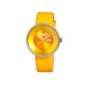 Crayo Unisex Button Yellow Leather-band Watch With Day & Date Cracr0204