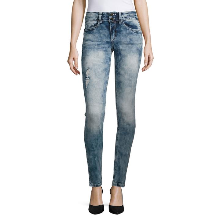 Almost Famous Slight Destructed Skinny Jeans-juniors