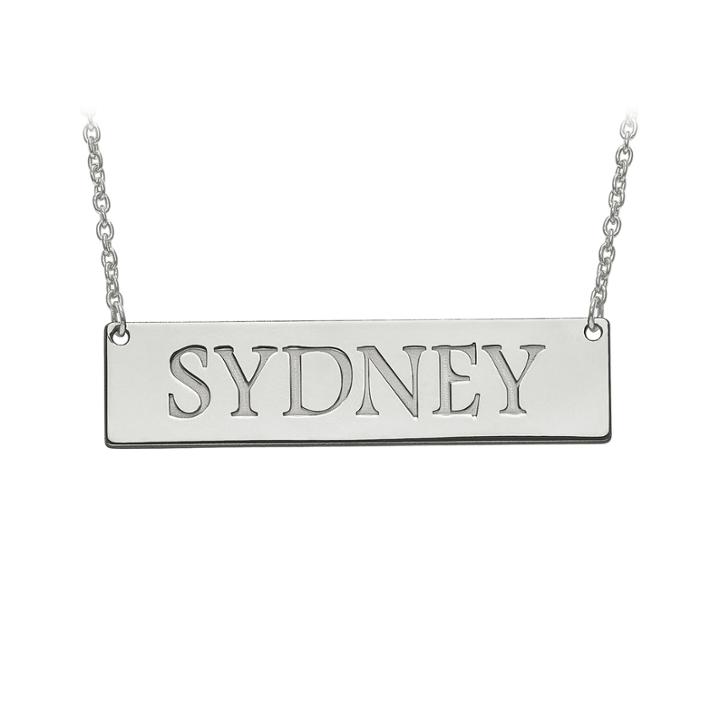 Personalized 12x51mm Name Bar Necklace