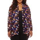 Black Label By Evan-picone 3/4 Sleeve Cardigan-plus