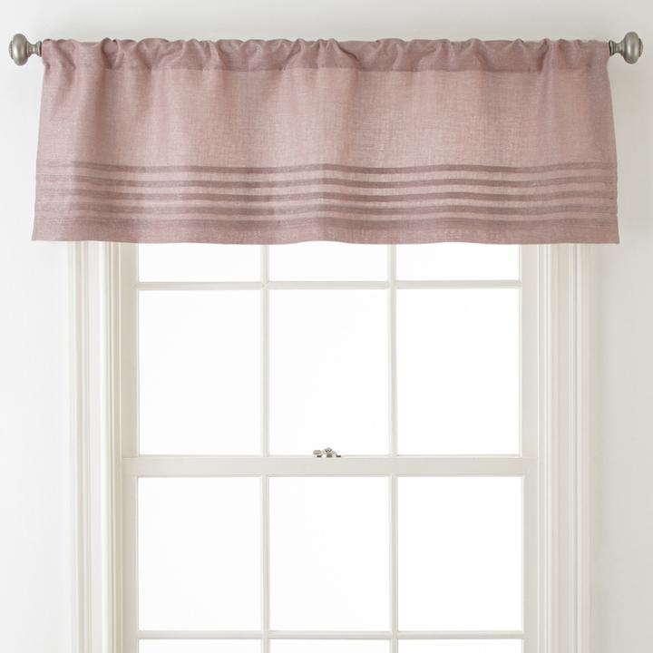 Liz Claiborne Blush Floral Rod-pocket Tailored Valance