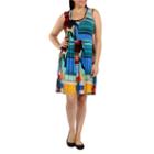 24/7 Comfort Apparel French Watercolor Sundress-plus