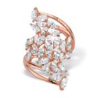 Diamonart Womens 4 1/4 Ct. T.w. Cubic Zirconia White 14k Rose Gold Over Silver Cocktail Ring