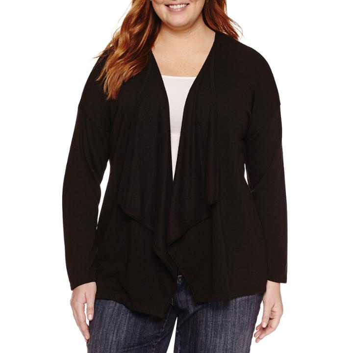 Claiborne Long Sleeve Cardigan-plus