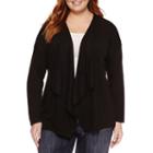 Claiborne Long Sleeve Cardigan-plus