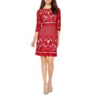 Danny & Nicole 3/4 Sleeve A-line Dress