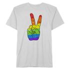 Pride Rainbow Peace Sign Graphic Tee