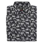 Jf J.ferrar Stretch Short Sleeve Broadcloth Animal Dress Shirt - Slim