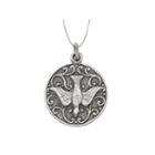Sterling Silver Rhodium Tube Crucifix 18 Pendant Necklace